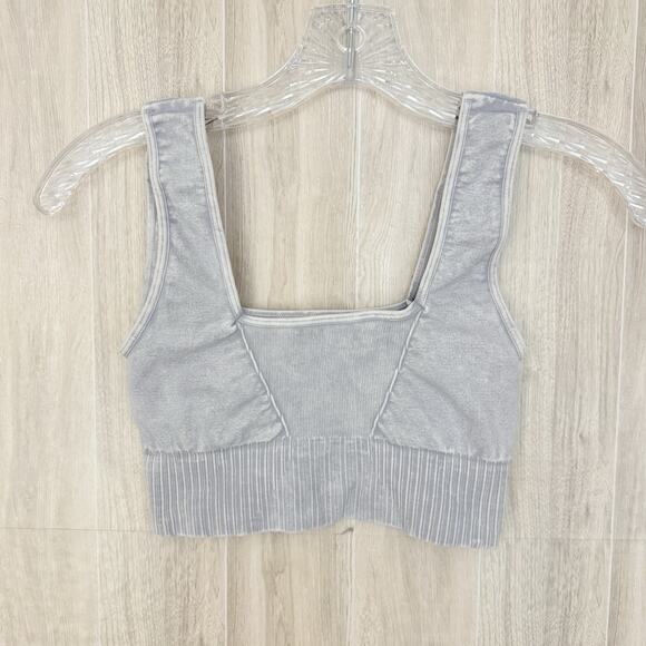 Free People FP Movement Sports Bra Women Size 2XS/XS Gray Good Karma Square Neck - Picture 4 of 6